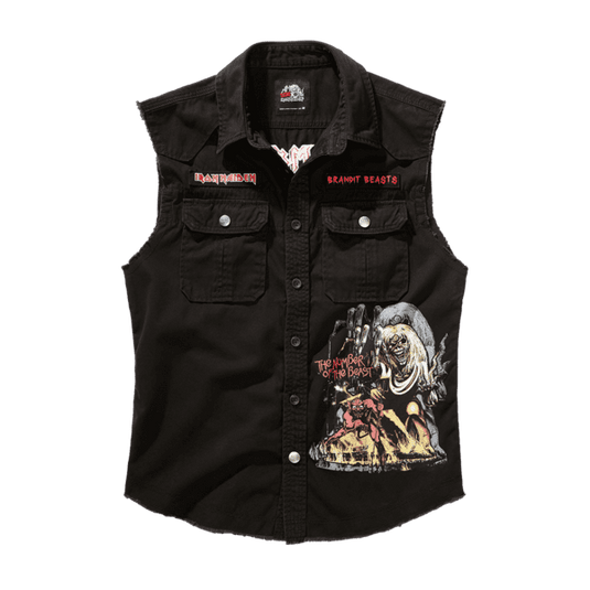 Iron Maiden Ärmelloses Checkshirt "The Number of the Beast" Artikelbild 1