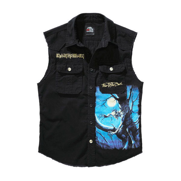 Laden Sie das Bild in Galerie -Viewer, Iron Maiden Ärmelloses Checkshirt &quot;Fear of the dark&quot; Artikelbild 1
