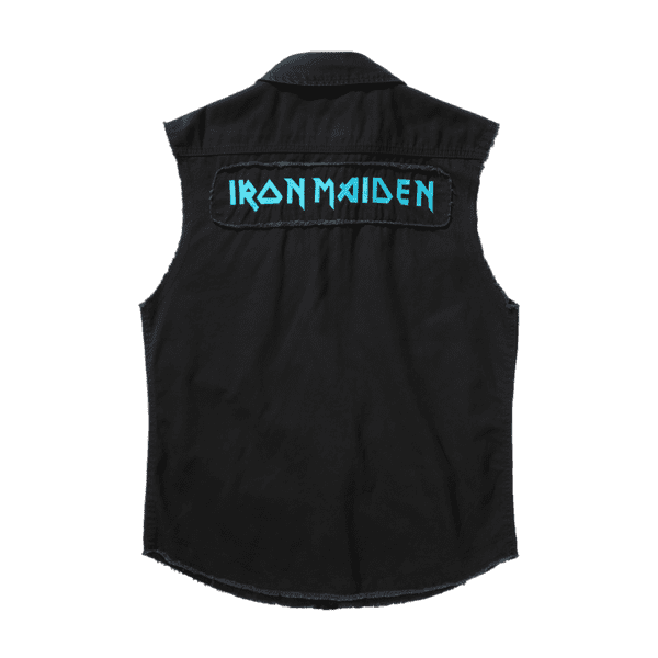 Laden Sie das Bild in Galerie -Viewer, Iron Maiden Ärmelloses Checkshirt &quot;Fear of the dark&quot; Artikelbild 2
